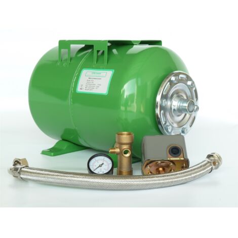 CHM GmbH Réservoir de Pression 24 L Acier Membrane Avec Kit Pressostat 5 Pièce