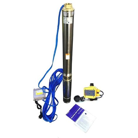 CHM GmbH Pompe de puits profond 75QJD224-0.75, 20m de câble avec commande de pression DSK 5