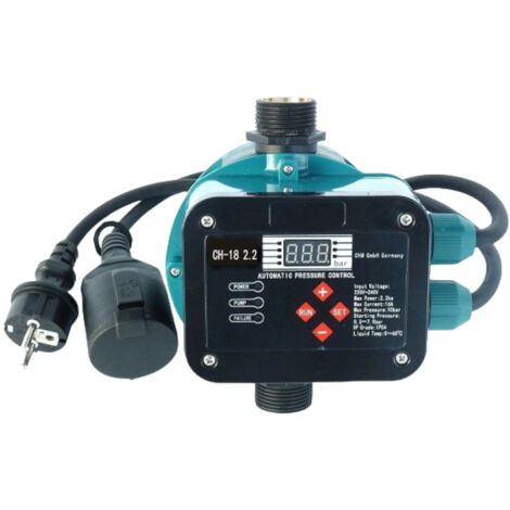 CHM GmbH® Pumpensteuerung Druckschalter CH-18 (EIN- und Abschaltdruck einstellbar) mit Trockenlaufschutz für Pumpen bis 2,2 Kw (1/5)