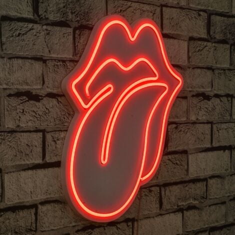 Décoration Lumineuse LED The Rolling Stones, 36x41 cm, Pour Salon de Musique ou Bar à Thème