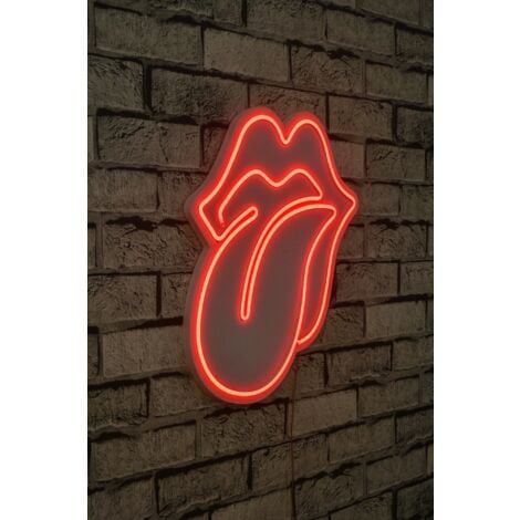 Décoration Lumineuse LED The Rolling Stones, 36x41 cm, Pour Salon de Musique ou Bar à Thème