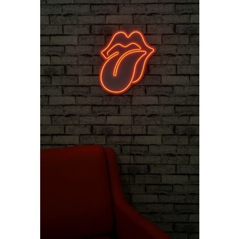 Décoration Lumineuse LED The Rolling Stones, 36x41 cm, Pour Salon de Musique ou Bar à Thème