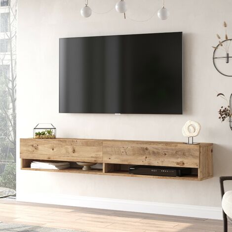 Meuble TV en Pin Atlantique, 180x29,1x31,6 cm, Pour Salon ou Chambre à Coucher