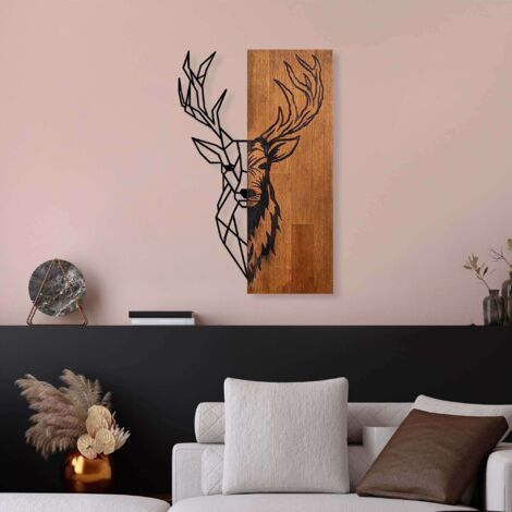 Assiette De Chasse Murale En Bois Et Cuir - Trophée Décoratif Acropolis DT-19