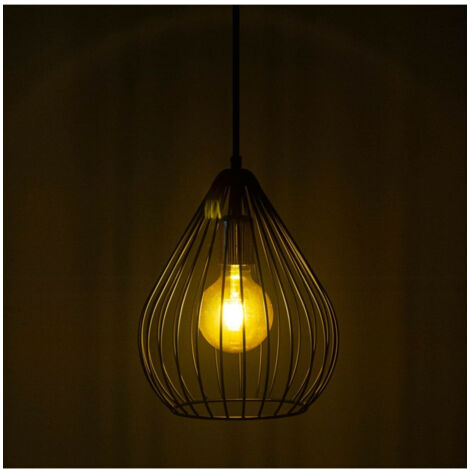 Plafonnier Prism Noir en Métal - Ø24 cm, Hauteur Réglable jusqu'à 65 cm, Type de Douille E27, pour Salon Moderne