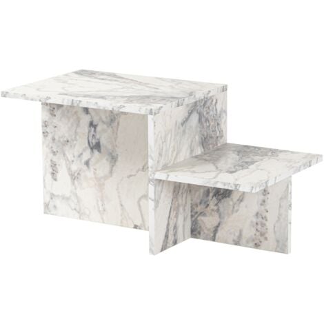 Table Basse en Marbre Freesia, 40x80x40 cm, Pour la Maison