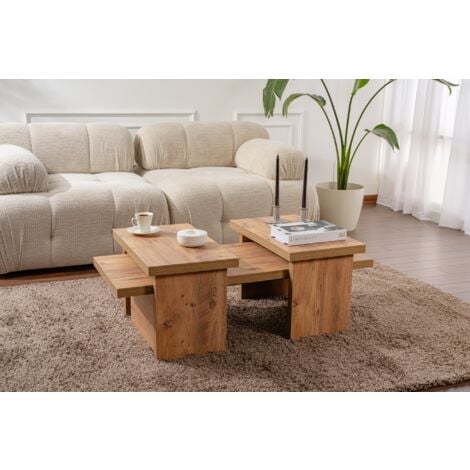 Table Basse en Pin Atlantique, 45x110x41 cm, Pour la Maison