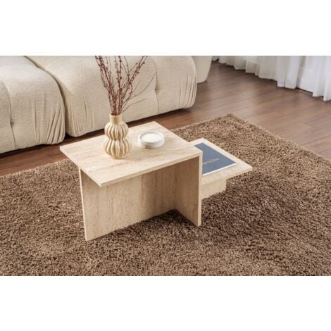 Table Basse en Travertin, 40x80x40 cm, Pour la Maison