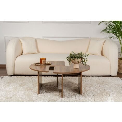 Table Basse - Noyer, Riche et Sophistiqué, 90x90x41 cm Idéale pour Salon et Salle de Séjour