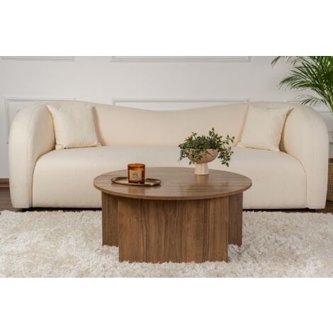 Table Basse - Noyer, Riche et Sophistiqué, 90x90x41 cm Idéale pour Salon et Salle de Séjour