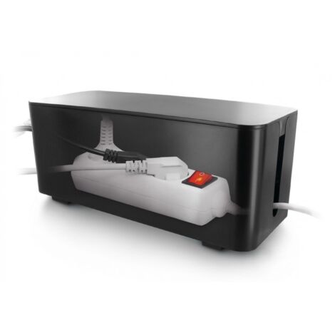 Coffret de rangement câbles et multiprises taille moyenne noir – Résistant à la chaleur – Ouverture renforcée pour enfants – Semelle antidérapante – Securitegooddeal (1/5)