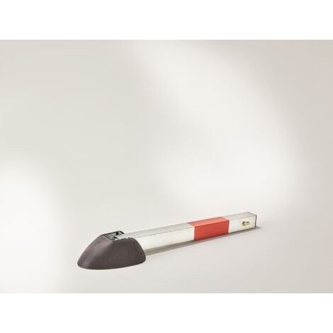 Mottez – Poteau bloc parking en acier traité antirouille – Hauteur 60 cm – Installation rapide avec vis Torx – Bande fluorescente de sécurité