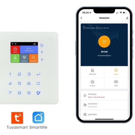 Alarme maison connectée wifi et gsm amazone - lifebox - kit2