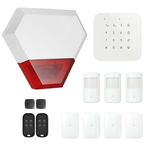 Alarme maison sans fil wifi et gsm 4G connectée Casa avec sirène extérieure - kit 8