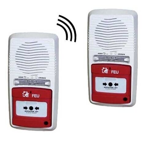 2 x alarmes incendie type 4 radio à pile pour ERP