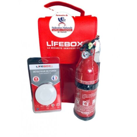 Pack protection incendie avec un détecteur de fumée autonomie de 10 ans et un extincteur à poudre 1 kg