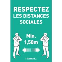 Panneau affichage - respectez les distances sociales