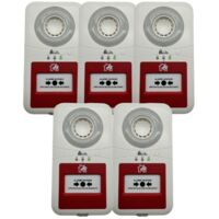Kit de 5 alarmes incendie type 4 à pile – Autonomie 3 ans – Sirène 90 dB – Installation rapide sans câblage – Pour ERP – Jod1