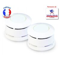 Lot de 2 détecteurs de fumée certifiés NF – Capteur photo-électrique haute sensibilité – Alimentation par 2 piles AAA – Autonomie 5 ans – Lifebox
