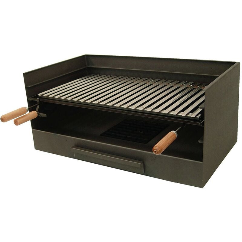 Barbecue À Charbon Pliable Avec Couvercle Et Roulettes Acier Émaillé Noir à  Prix Carrefour