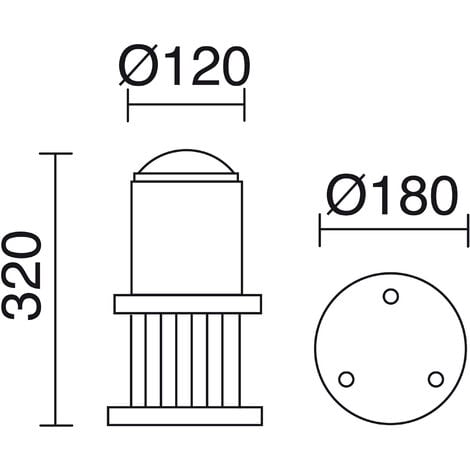 Borne COK IP55 E27 70W 320mm Anthracite