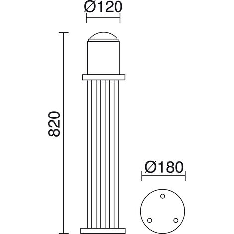 Borne COK IP55 E27 70W 820mm Anthracite