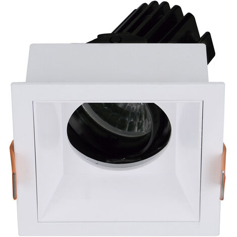 Plafonnier encastré tilt VIP2 Square Round Dali LED COB 15.60W 1940lm(1480lm) CRI90 2700K 18º Blanc Blanc (1/2)
