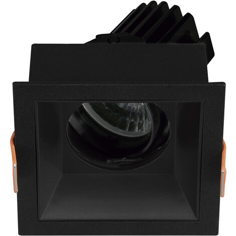 Plafonnier encastré tilt VIP2 Square Round Dali LED COB 15.60W 1940lm(1471lm) CRI90 2700K 28º Noir Noir (1/2)