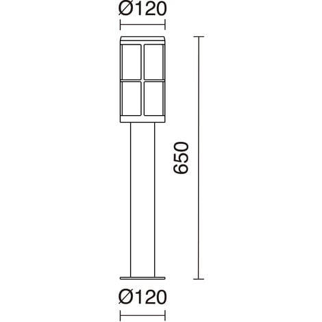 Borne LUG IP54 E27 18W 650mm Anthracite