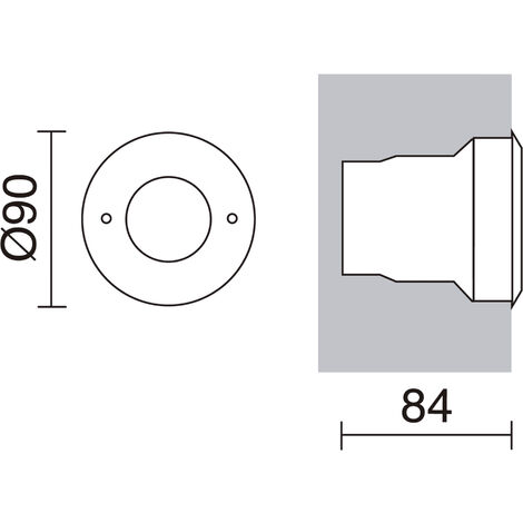 Encastrement mural / sol NAT-LED Round IP68 LED SMD 1.50W 180lm CRI80 3500K Acier inoxydable