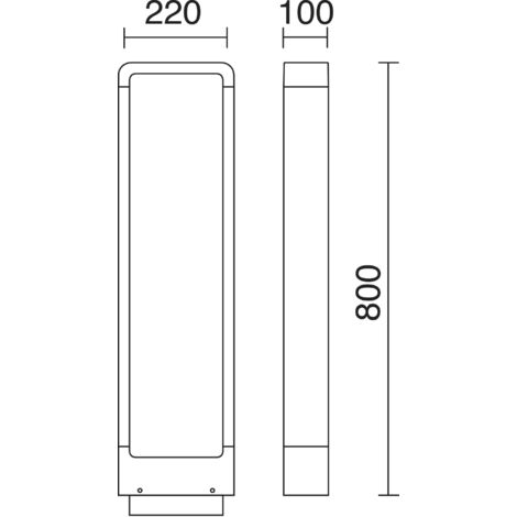 Borne SIBILA IP54 LED COB AC 10W 1100lm(645lm) CRI80 3000K 51º 800mm Blanc