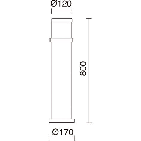 Borne OMO IP55 E27 23W 800mm Anthracite