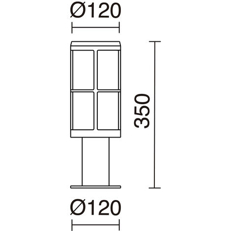 Borne LUG IP54 E27 18W 350mm Anthracite