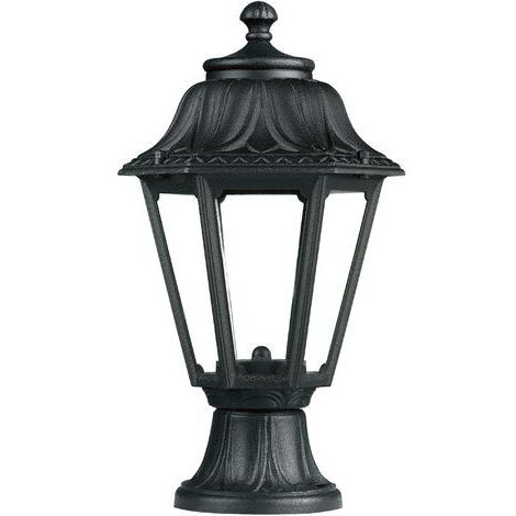 Borne classique INDURA MINI 6 IP55 E27 42W 390mm Noir (1/3)