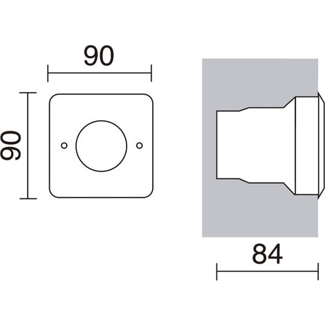 Encastrement mural / sol NAT-LED Square IP68 LED SMD 1.50W 180lm CRI80 3500K Acier inoxydable