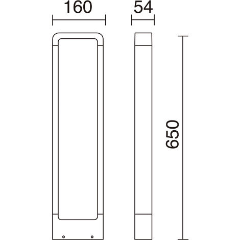 Borne SIBILA IP54 LED COB 7W 750lm CRI80 3000K 120º 650mm Blanc