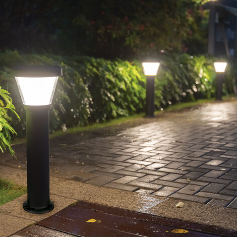 Borne Solaire De Jardin Noir LED Blanc THY H45cm | Truffaut