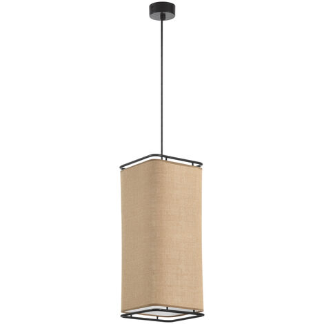 Suspension AKIRO Small E27 15W Noir Lino-saco (1/3)