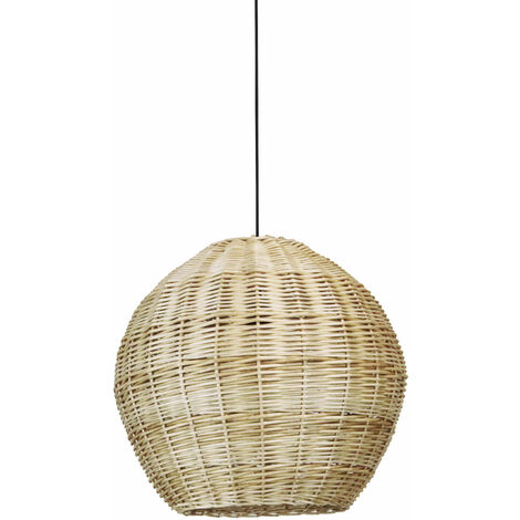 Suspension NATURAL Medium E27 15W Osier clair Noir (1/5)