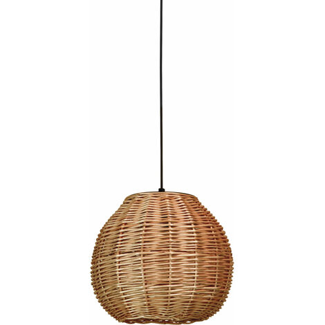 Suspension NATURAL Small E27 15W Mimbre oscuro Noir (1/5)