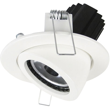 Plafonnier encastré tilt MINI LUNA Adjustable Round Corte de fase L,C LED COB 10.10W 1031lm(869lm) CRI97 4000K 38º Blanc (1/2)