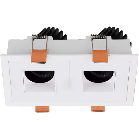 Plafonnier encastré tilt VIP3 2X Square Square Dali LED COB 2x10.60W 1456lm(2222lm) CRI90 4000K 38º Blanc Blanc (1/2)