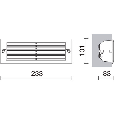 Encastré mural XALOC IP44 E27 20W 72º Acier inoxydable