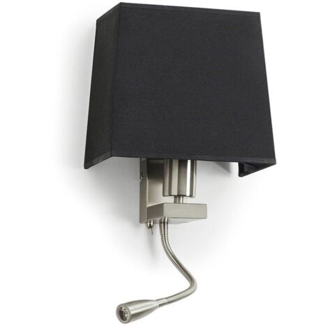Applique lecteur tilt FIRENZE on-off E27 60W+LED SMD 3W 240lm CRI80 3000K Nickel satin (1/5)