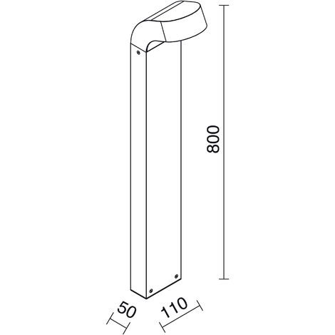 Borne STICK IP54 LED COB AC 8.60W 978lm CRI80 3000K 800mm Gris