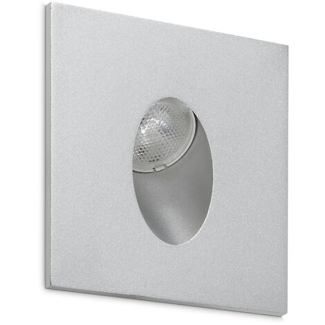 Encastré mural LIGUR Square IP44 LED SMD 3W 160lm(160lm) CRI80 3000K Aluminium anodisé (1/3)