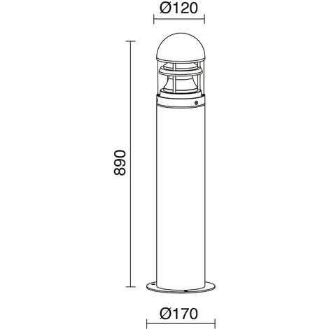 Borne NATAN IP54 E27 20W 890mm Anthracite