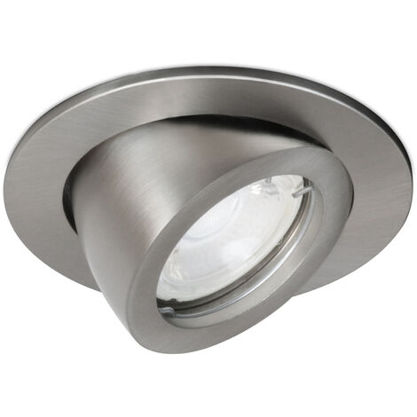 Plafonnier encastré tilt MINI LUNA Redondo ajustable GU10 50W Nickel mat (1/4)