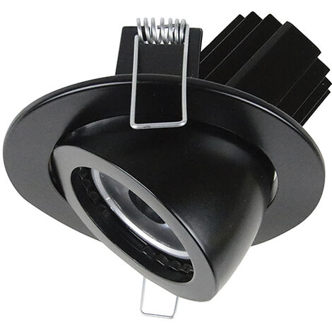 Plafonnier encastré tilt MINI LUNA Adjustable Round 1-10V,Push LED COB 11.80W 28lm/1179lm CRI95 2000K/3000K 50º Noir (1/2)
