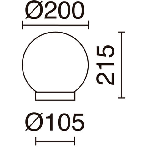 Borne VIC IP43 E27 70W 215mm Noir